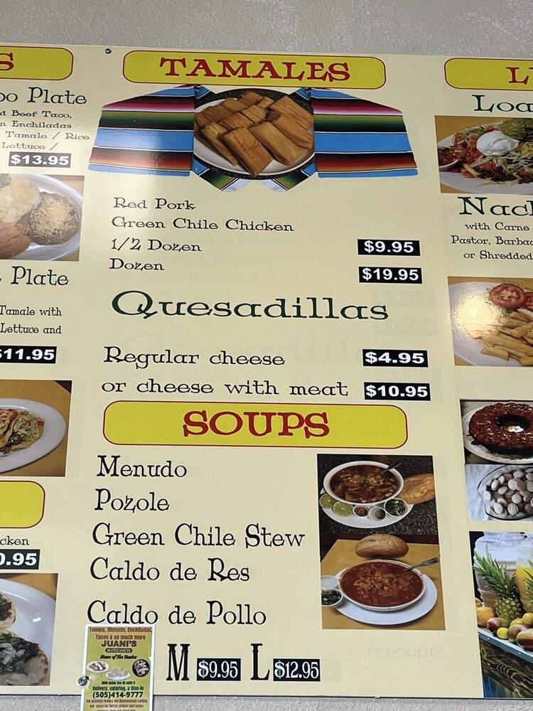 Juani's Kitchen - Albuquerque, NM menu_pic