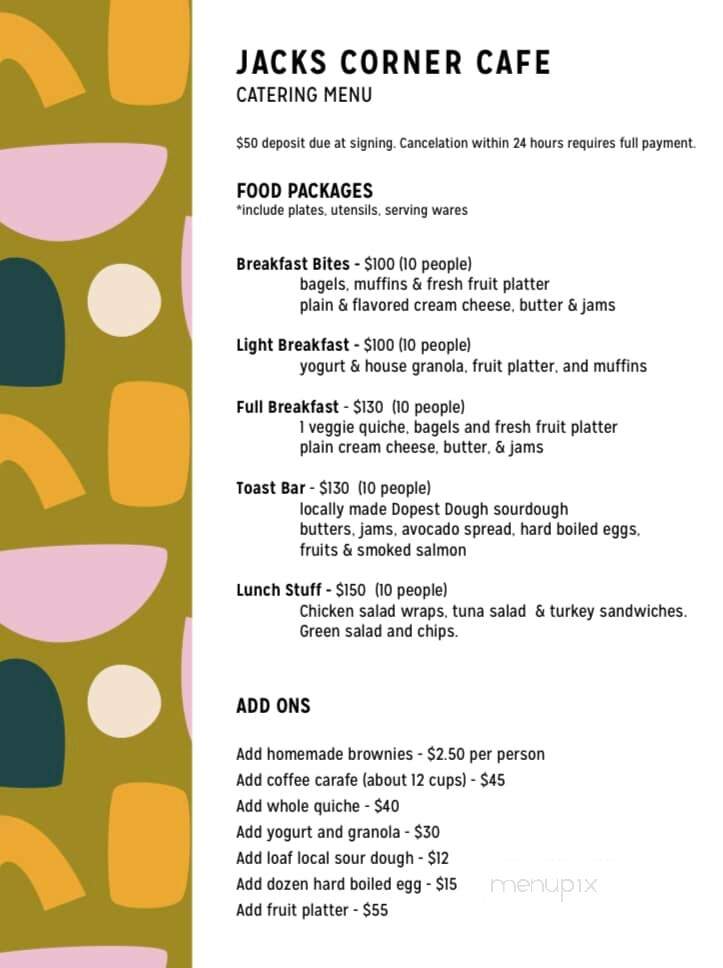 Jack's Corner Cafe - Buffalo, NY menu_pic