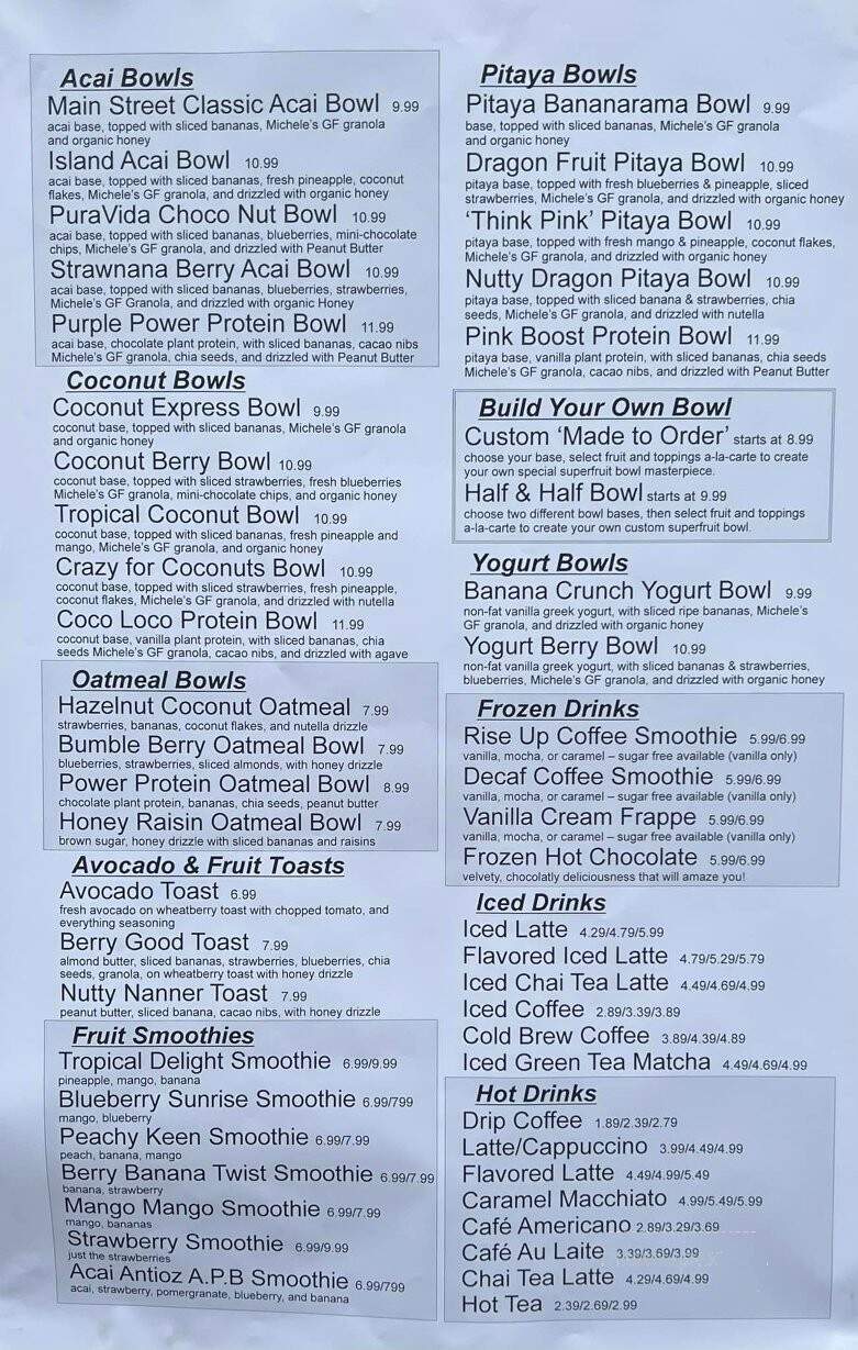 Yo Java Bowl Cafe - Chester, MD menu_pic