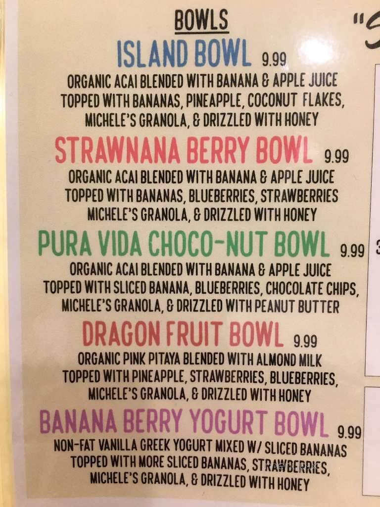 Yo Java Bowl Cafe - Chester, MD menu_pic