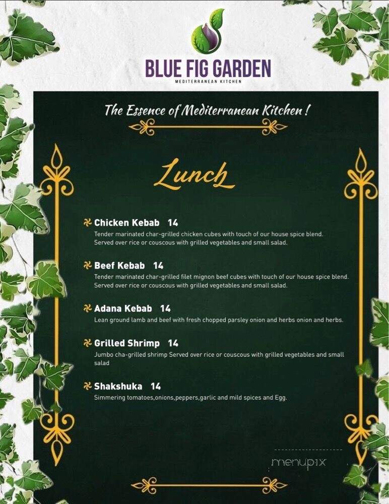 Blue Fig Garden - Cherry Hill, NJ menu_pic