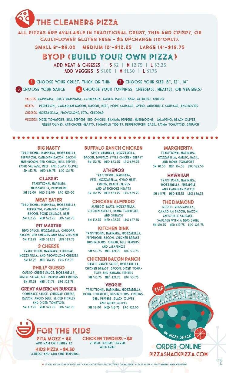 The Cleaners by Pizza Shack - Brandon, MS menu_pic