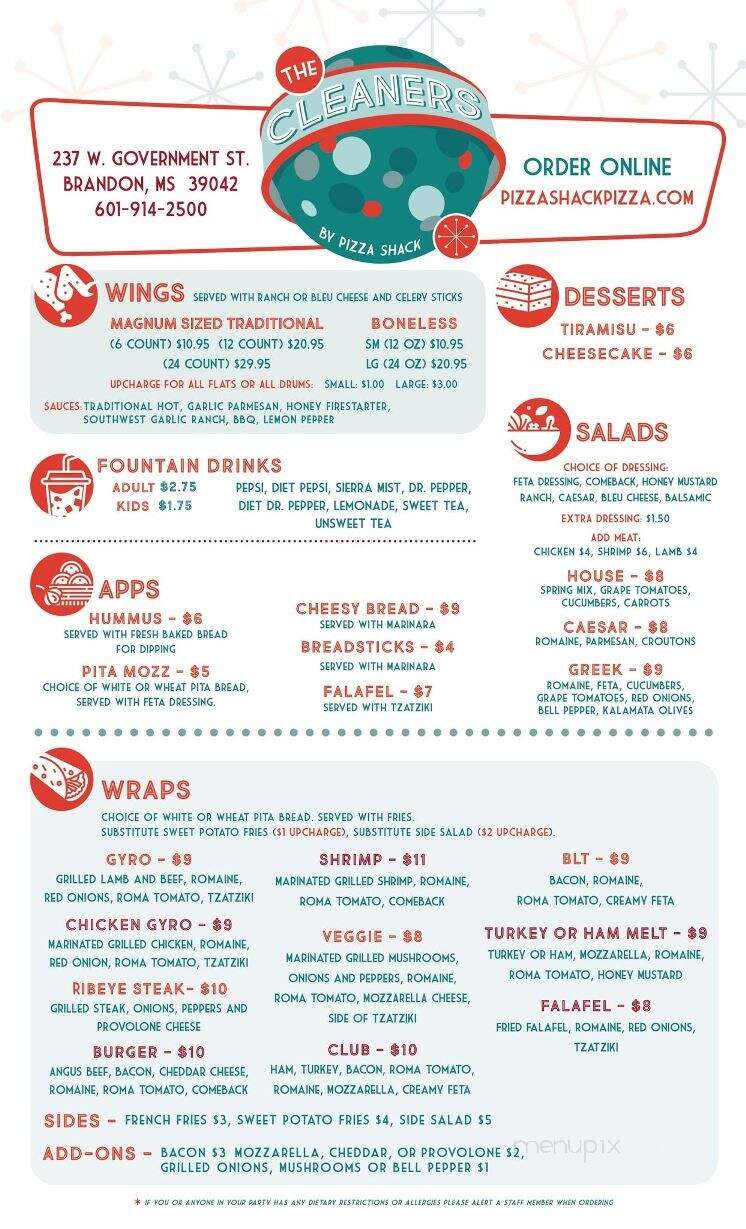 The Cleaners by Pizza Shack - Brandon, MS menu_pic