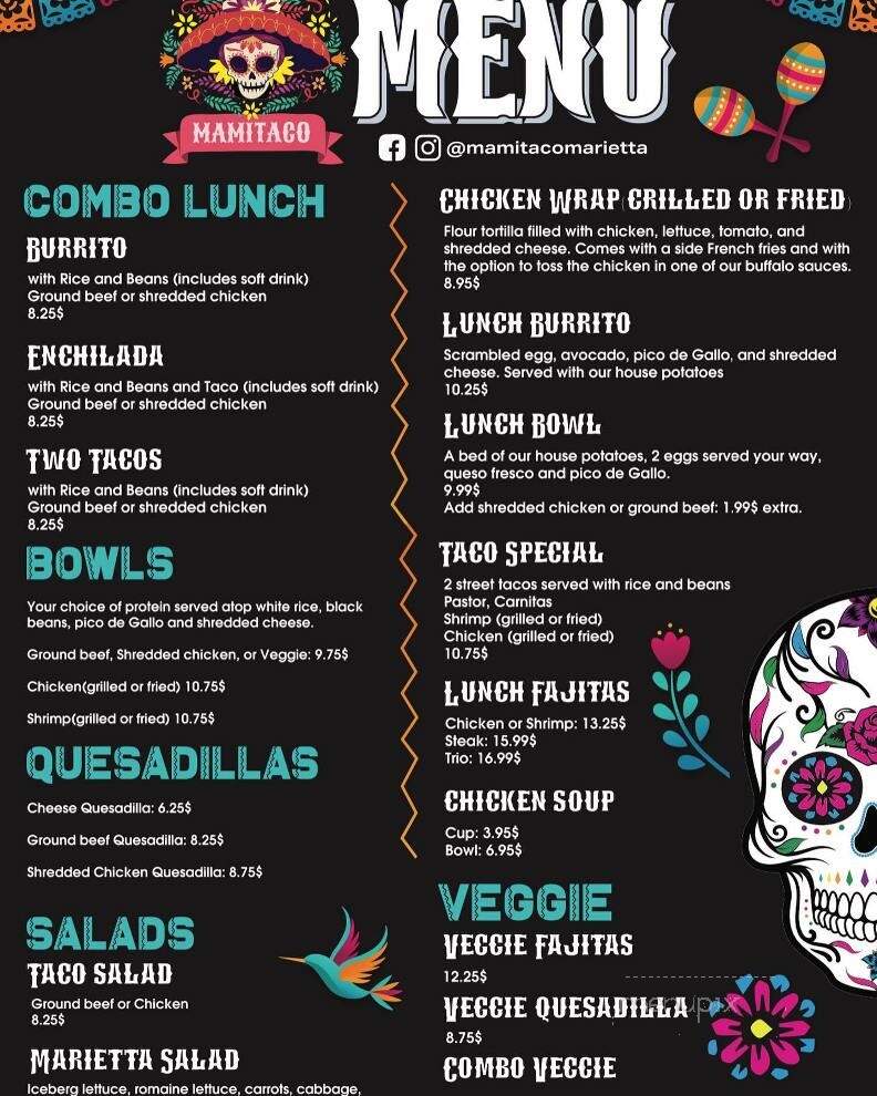 Mamitaco - Marietta, GA menu_pic