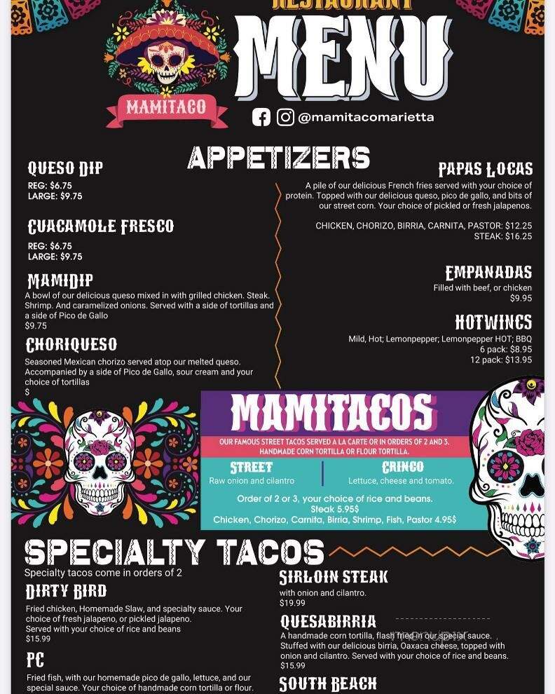 Mamitaco - Marietta, GA menu_pic