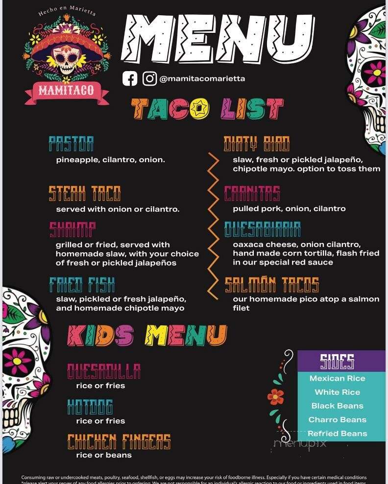 Mamitaco - Marietta, GA menu_pic