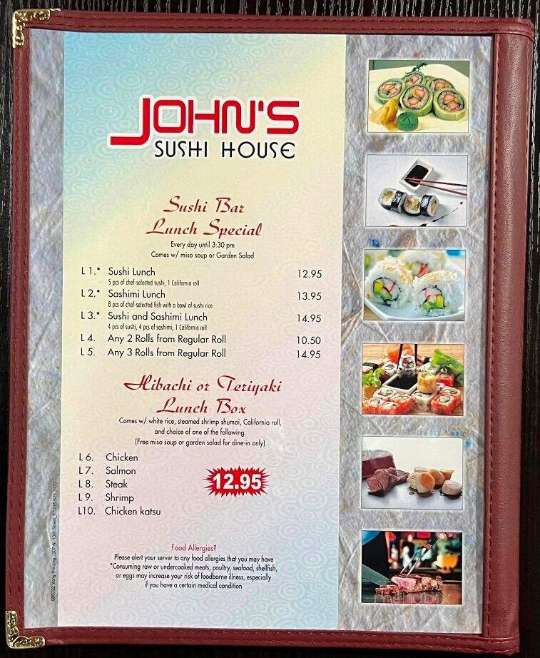 John's Sushi House - Philadelphia, PA menu_pic