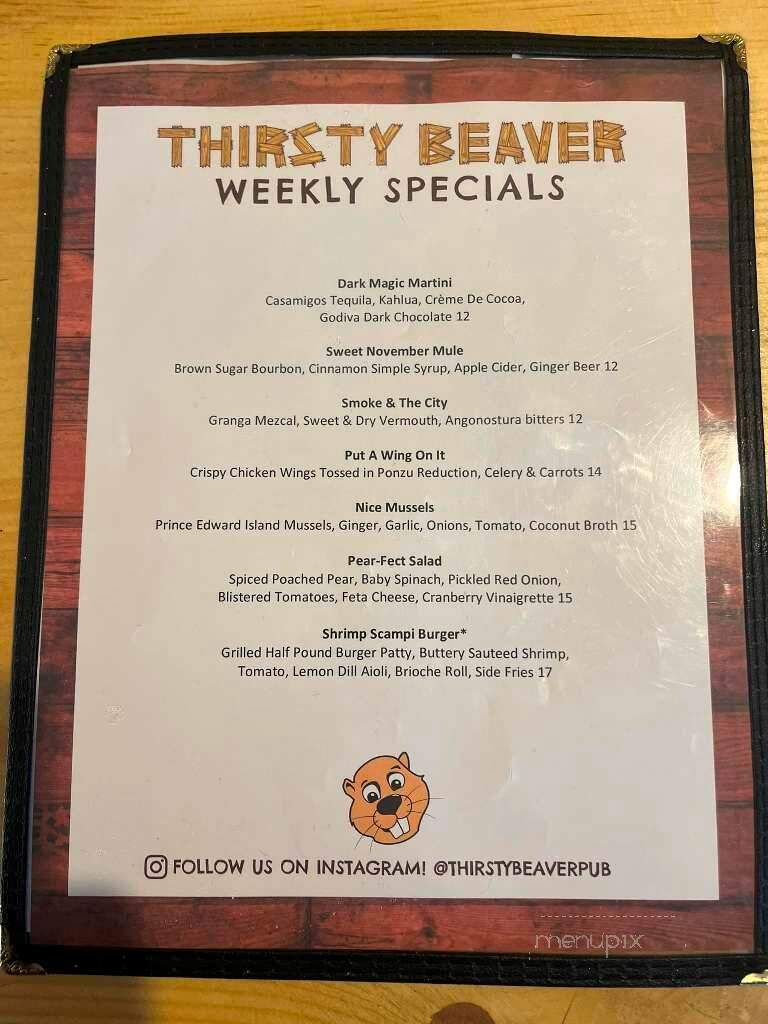 The Thirsty Beaver - Westerly, RI menu_pic