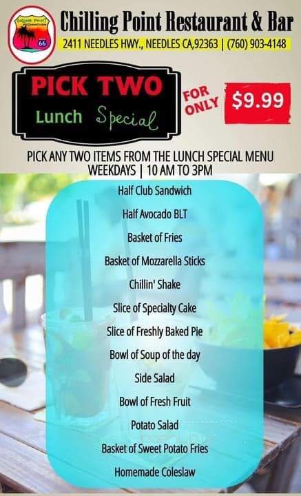 Chilling Point Restaurant & Bar - Needles, CA menu_pic