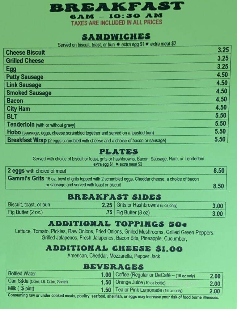 Hart's Hotdog Hut - Ocracoke, NC menu_pic