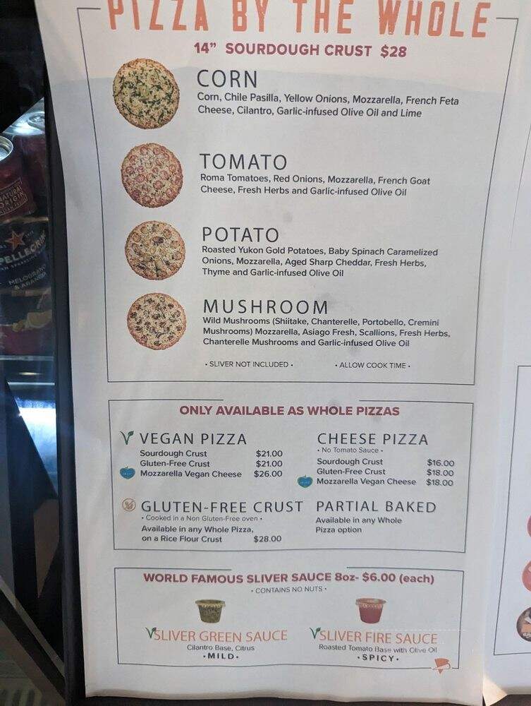 Sliver Pizzeria - Lafayette, CA menu_pic