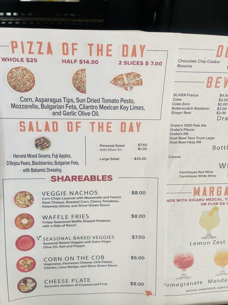 Sliver Pizzeria - Lafayette, CA menu_pic