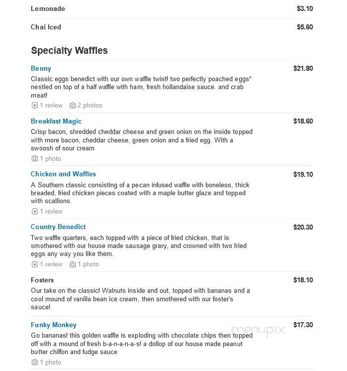 Waffles Incaffeinated - North Huntingdon, PA menu_pic
