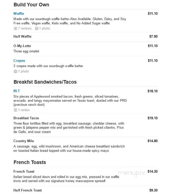Waffles Incaffeinated - North Huntingdon, PA menu_pic