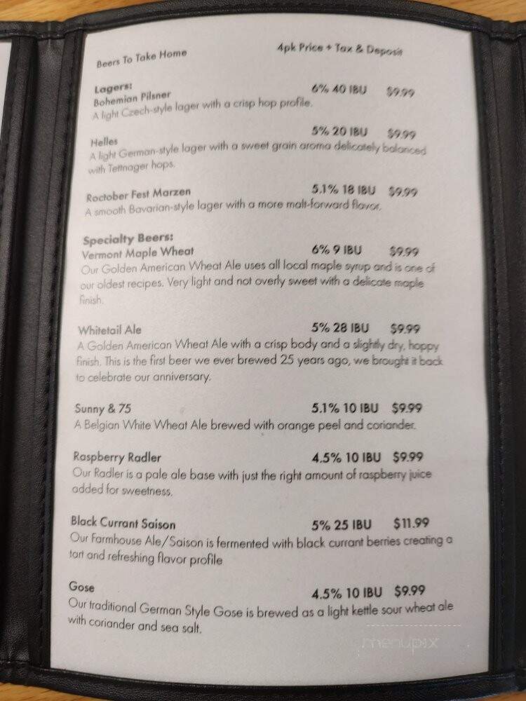 Rock Art Brewery - Morrisville, VT menu_pic