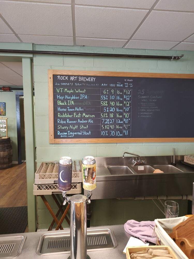 Rock Art Brewery - Morrisville, VT menu_pic