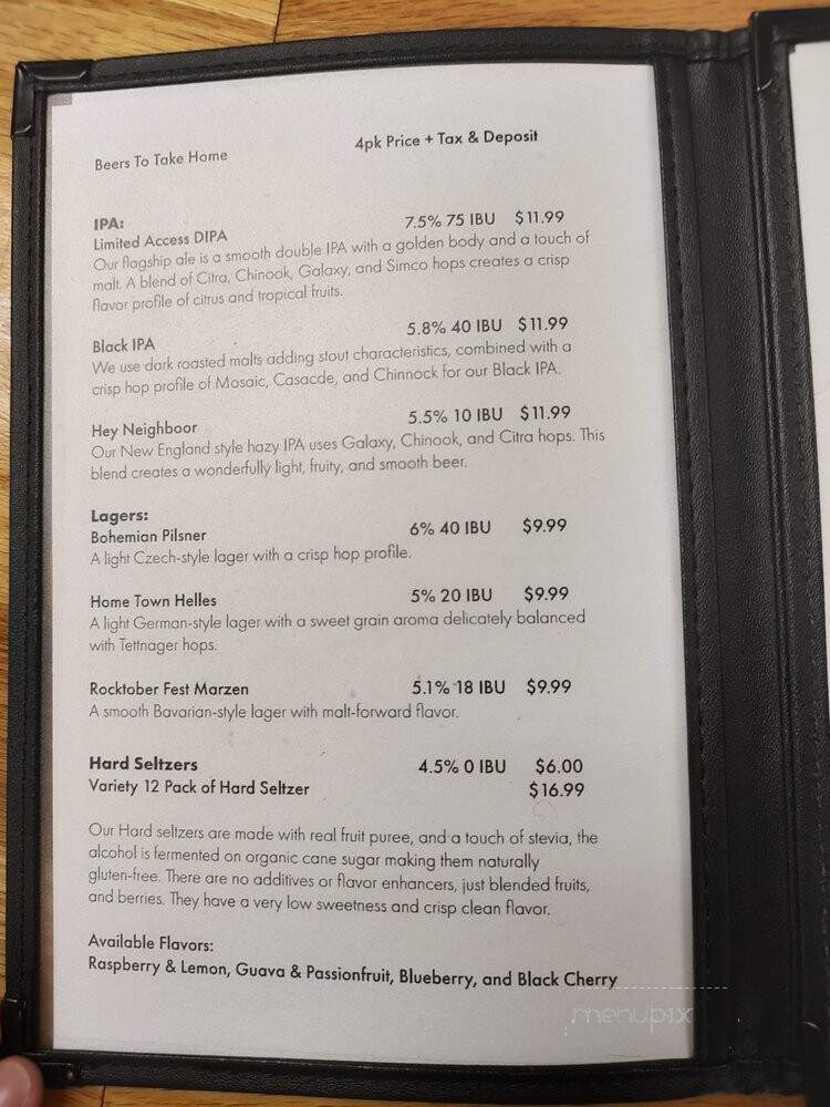 Rock Art Brewery - Morrisville, VT menu_pic