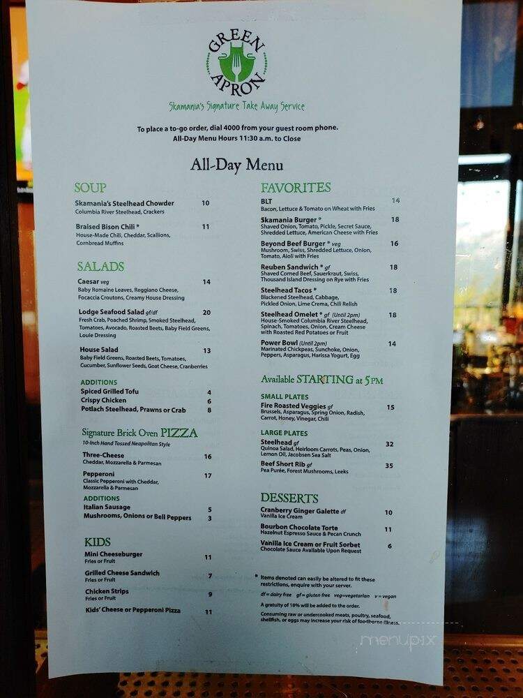 The River Rock - Stevenson, WA menu_pic