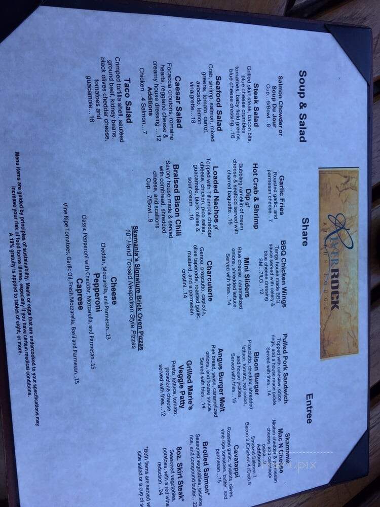 The River Rock - Stevenson, WA menu_pic