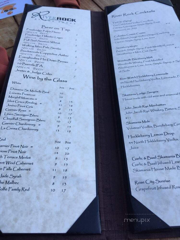The River Rock - Stevenson, WA menu_pic