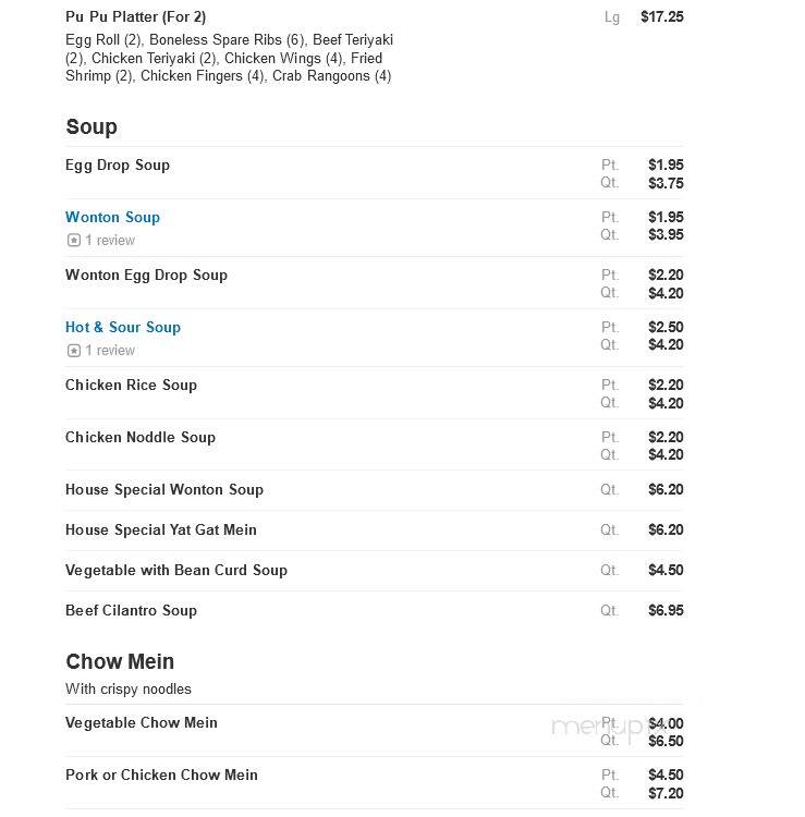 Joyful House - Plainfield, CT menu_pic