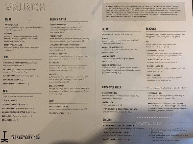 Tazza Kitchen Alverser Plaza - Midlothian, VA menu_pic