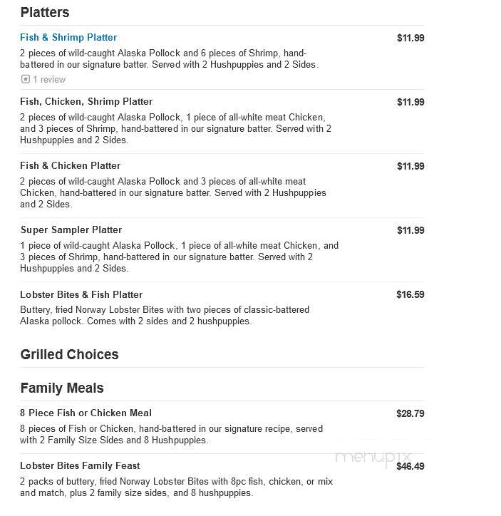 Long John Silver's - Plainville, CT menu_pic