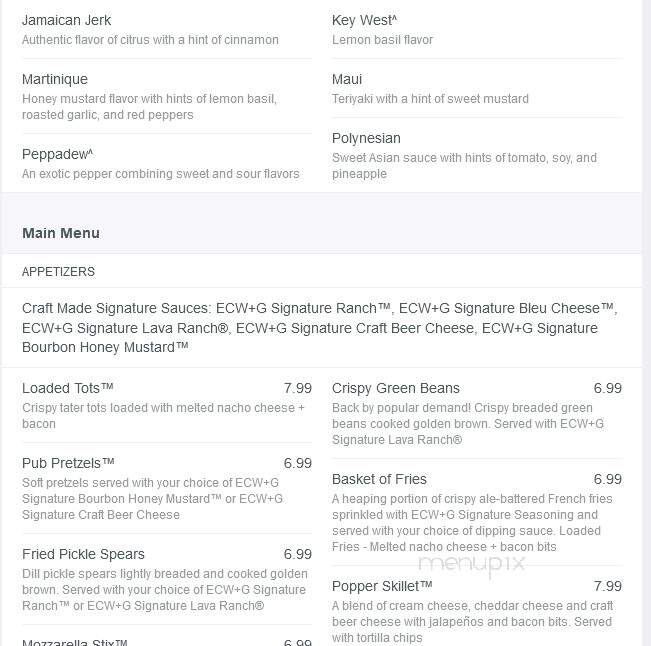 East Coast Wings and Grill - Statesville, NC menu_pic
