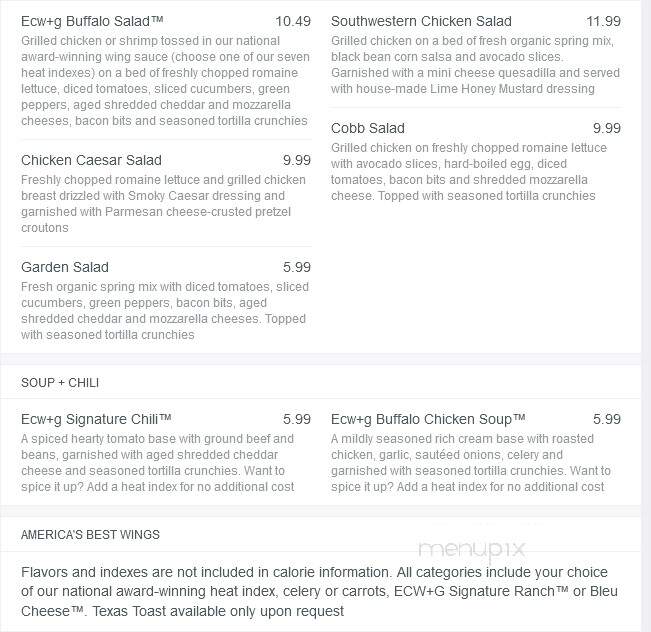 East Coast Wings and Grill - Statesville, NC menu_pic