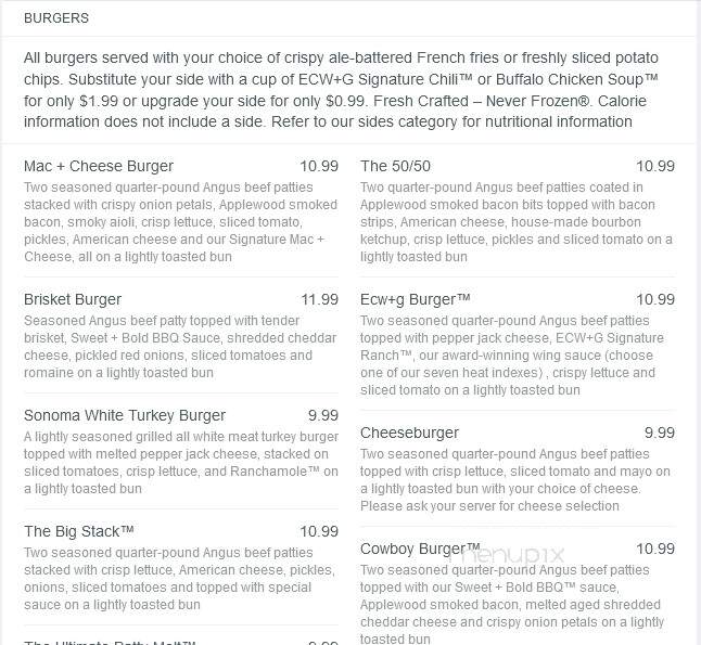 East Coast Wings and Grill - Statesville, NC menu_pic
