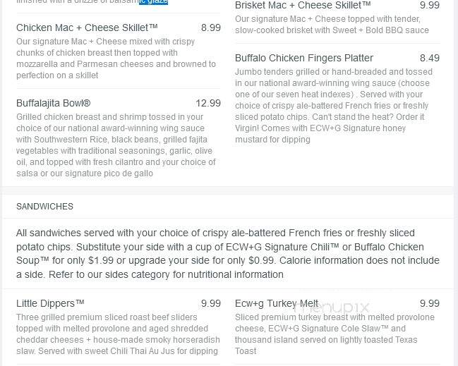 East Coast Wings and Grill - Statesville, NC menu_pic