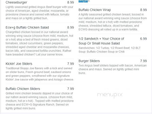 East Coast Wings and Grill - Statesville, NC menu_pic
