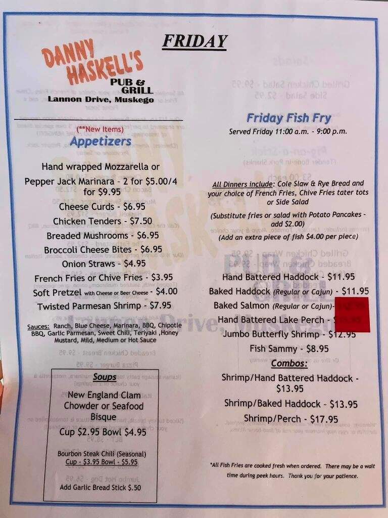 Danny Haskell's - Muskego, WI menu_pic
