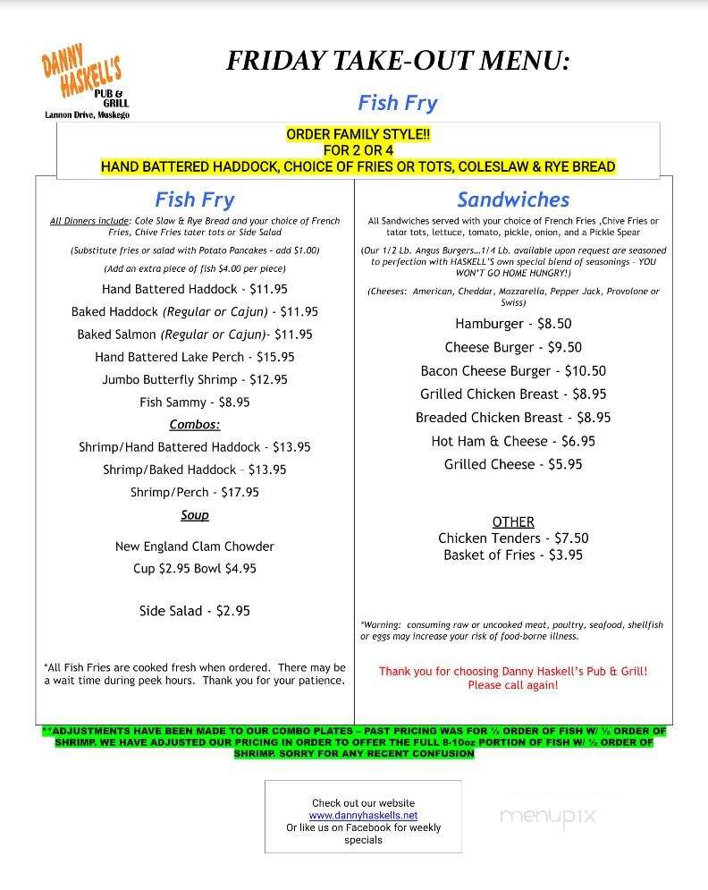 Danny Haskell's - Muskego, WI menu_pic