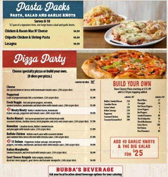 Bubba's 33 - Albuquerque, NM menu_pic
