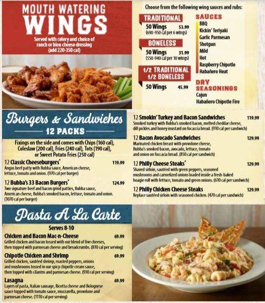 Bubba's 33 - Albuquerque, NM menu_pic