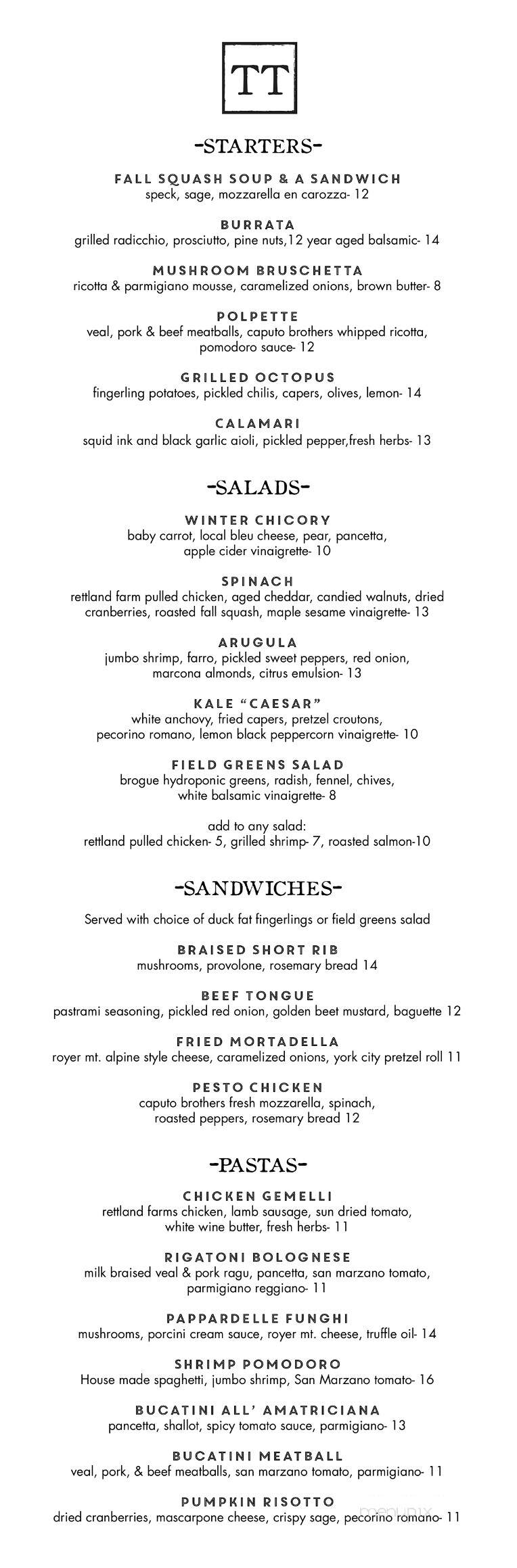 Tutoni's - York, PA menu_pic