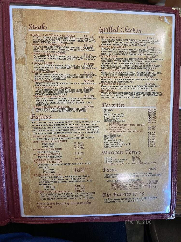 Taqueria El Leon Mexican Grill - Red Springs, NC menu_pic
