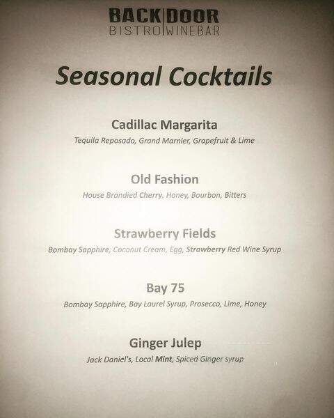 Backdoor Bistro and Wine Bar - Vacaville, CA menu_pic