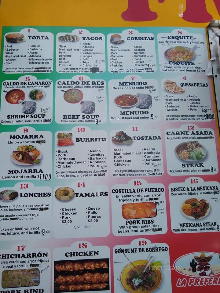 La Preferida - Melbourne, FL menu_pic