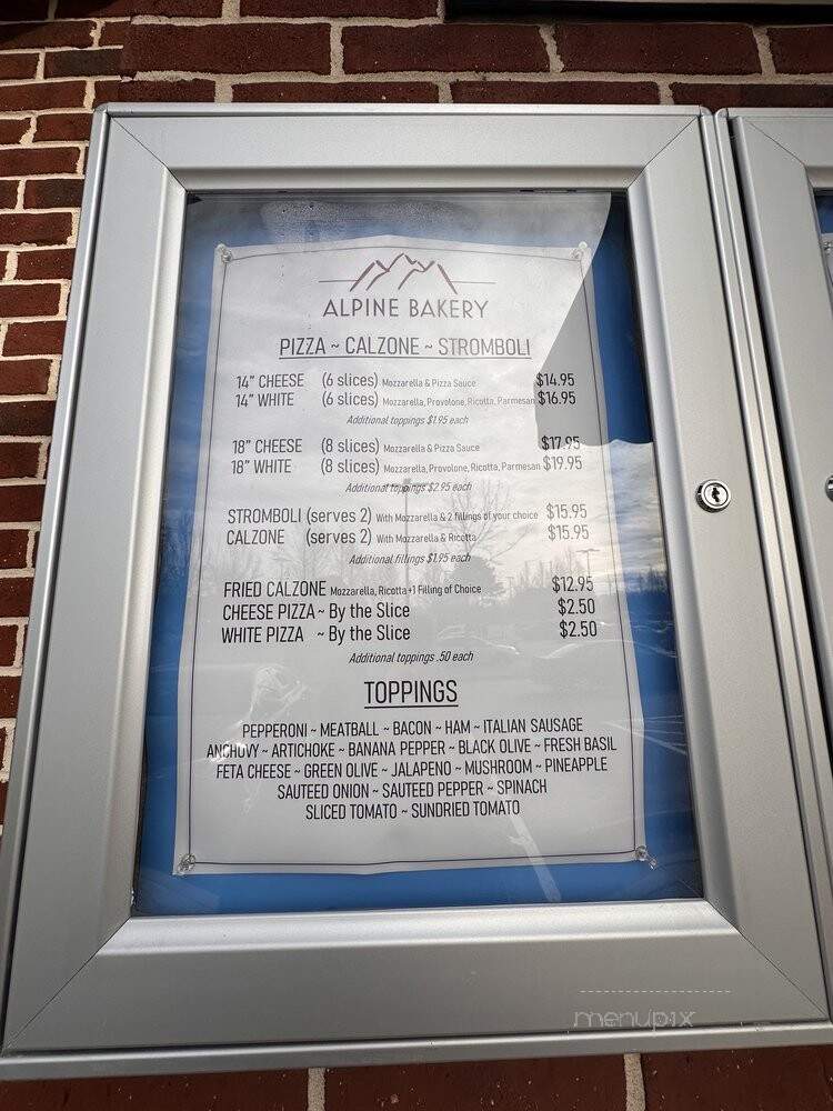 Alpine Bakery & Pizzeria - Alpharetta, GA menu_pic