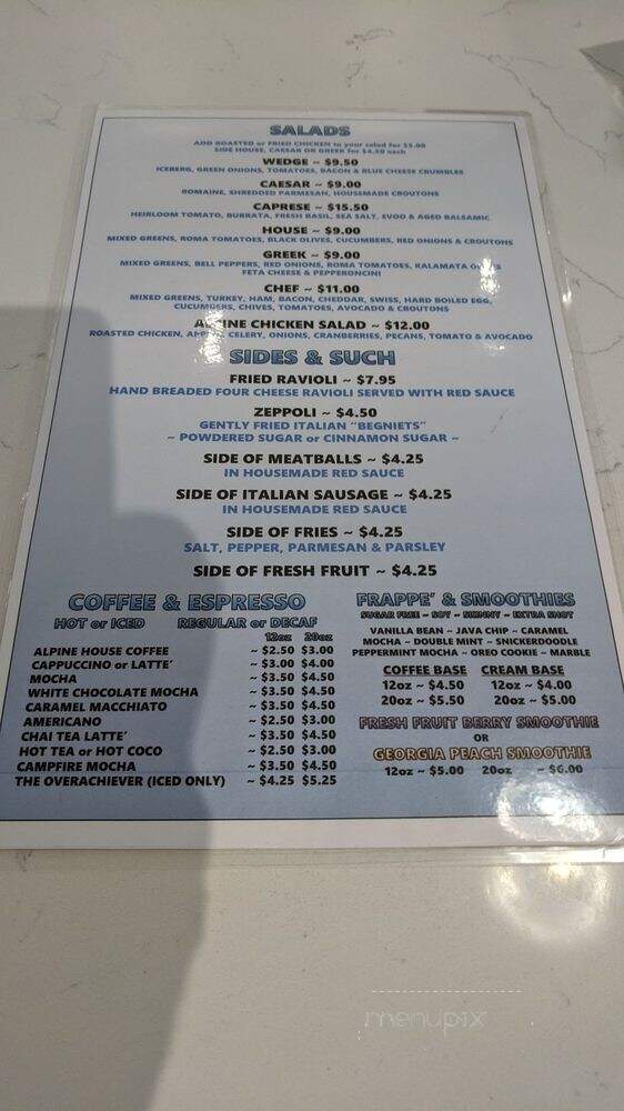 Alpine Bakery & Pizzeria - Alpharetta, GA menu_pic
