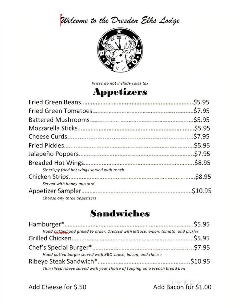 Dresden Elks Lodge - Dresden, TN menu_pic