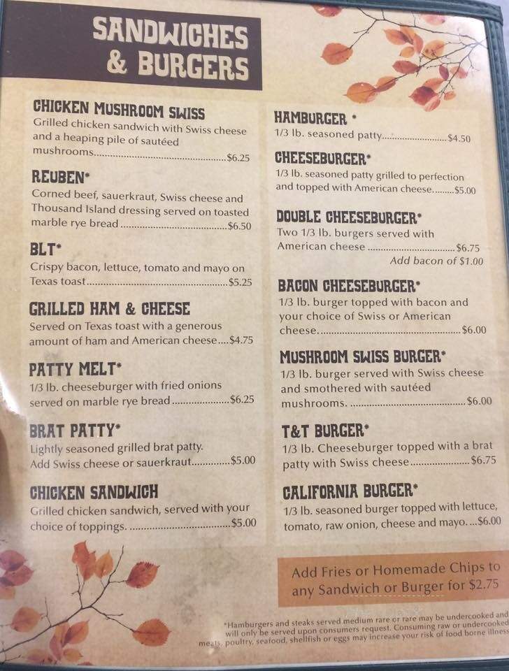 Lindsey Bar & Grill - Marshfield, WI menu_pic