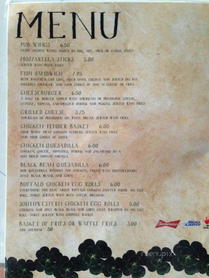 Crow's Nest Irish Pub - Cincinnati, OH menu_pic