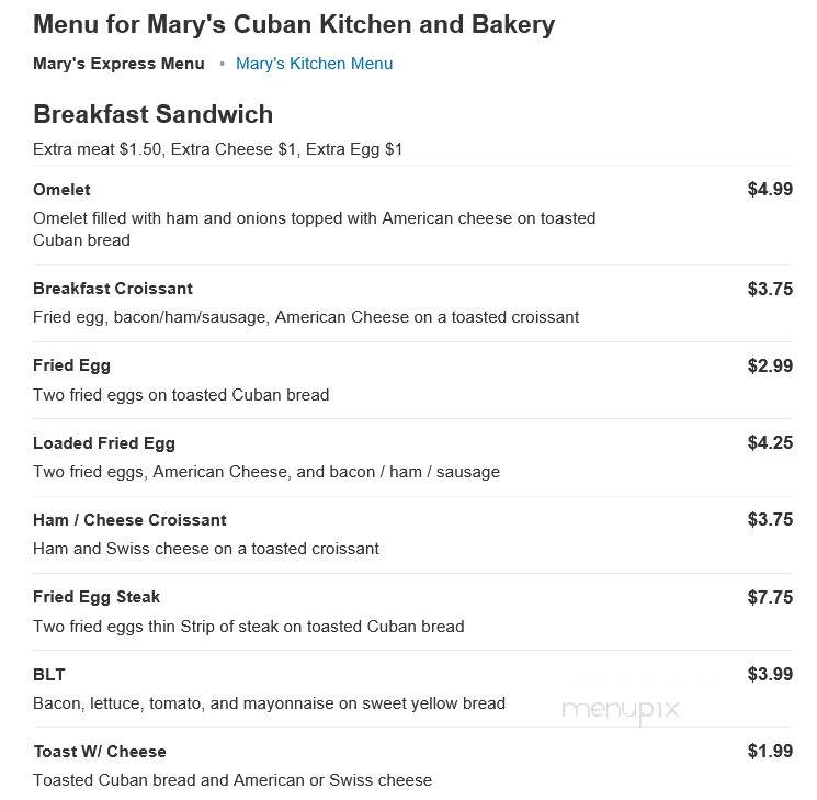 Mary's Cuban Kitchen - Ocala, FL