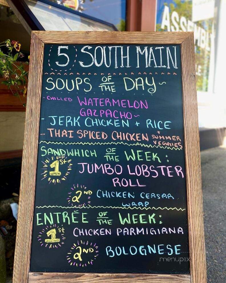 5 South Main - Cohasset, MA menu_pic