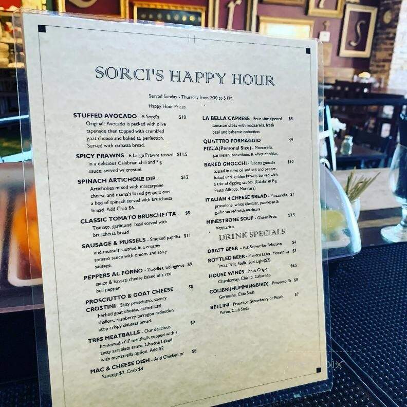 Sorci's Italian Cafe & Enoteca - Sumner, WA menu_pic