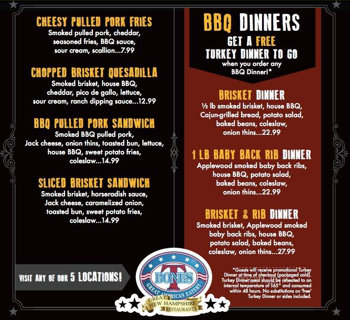 T-BONES Great American Eatery - Bedford, NH menu_pic