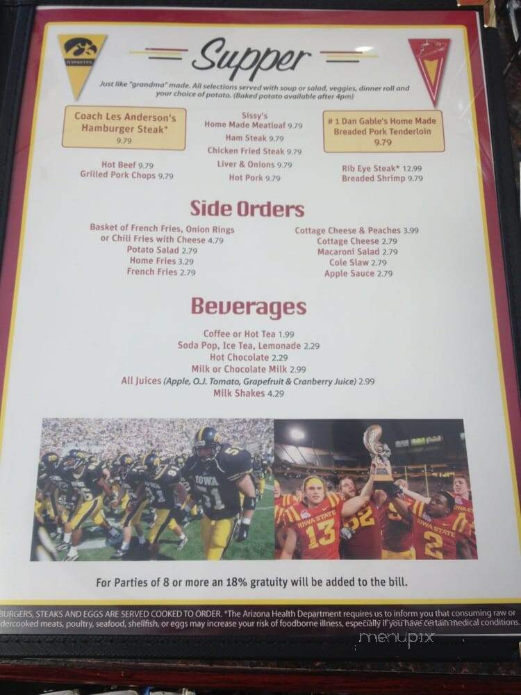 Iowa Cafe - Mesa, AZ menu_pic